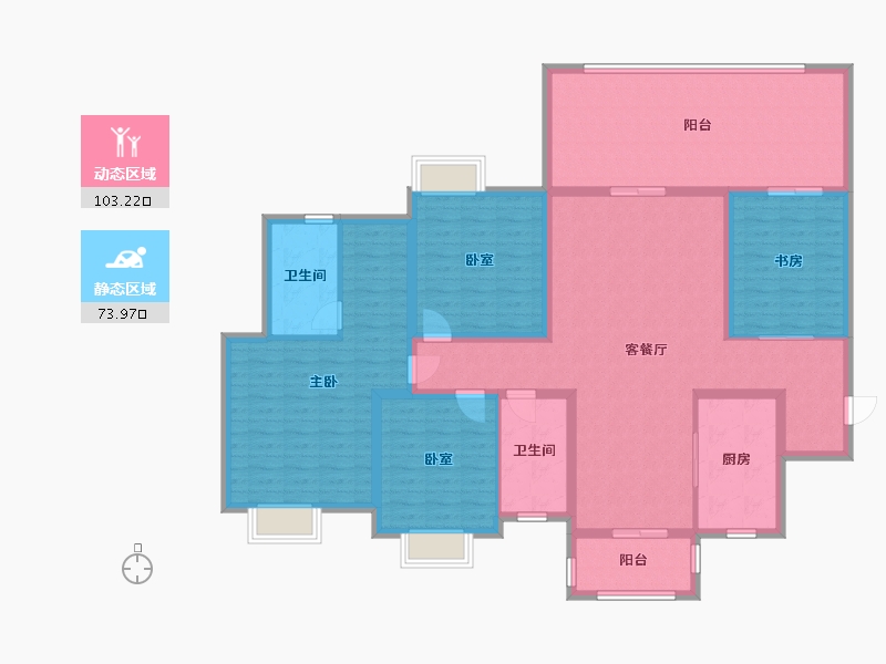 广西壮族自治区-南宁市-绿地朗峯-100.78-户型库-动静分区