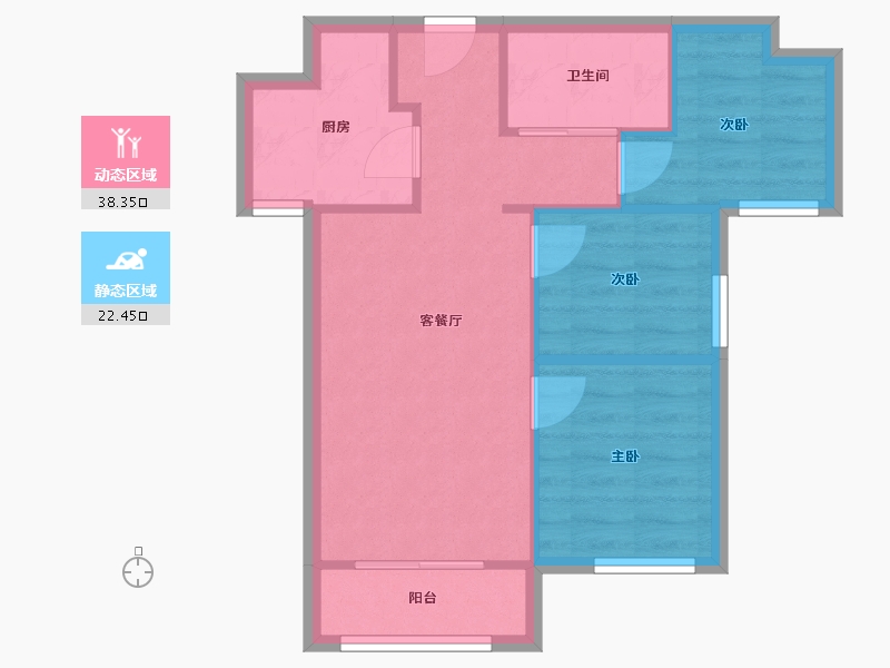 天津-天津市-爱情缤纷里-59.58-户型库-动静分区