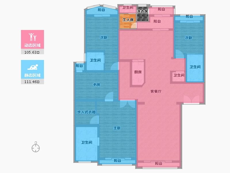 上海-上海市-上海星河湾-1期-200.00-户型库-动静分区