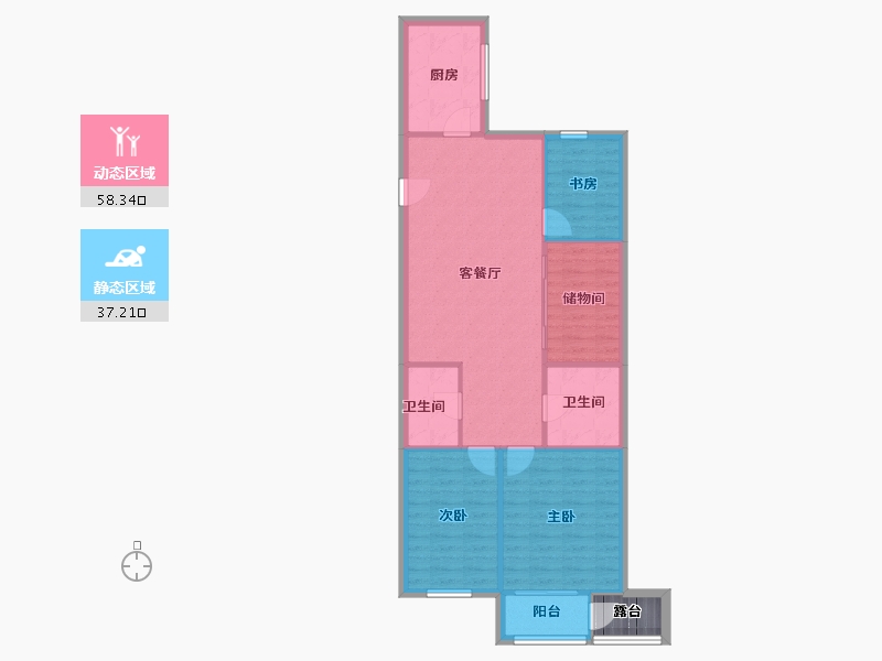 辽宁省-沈阳市-东北大学-117.00-户型库-动静分区