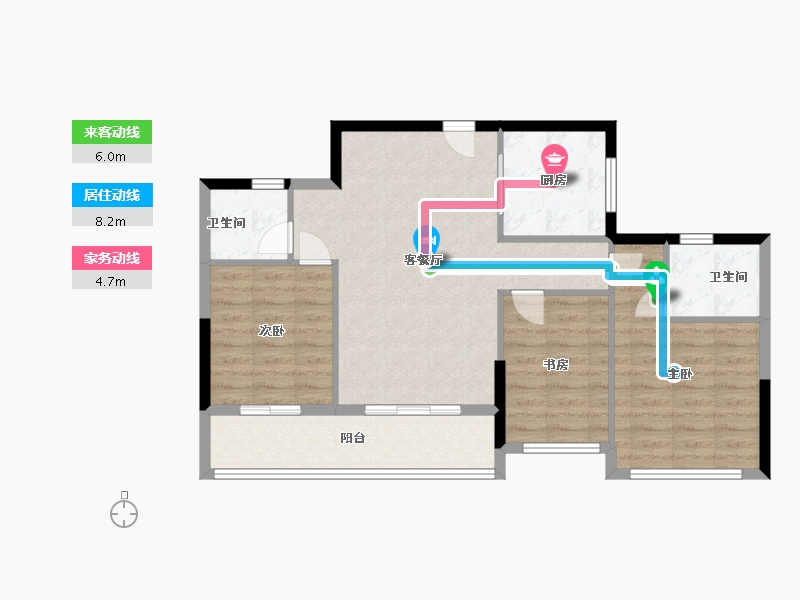 浙江省-温州市-富悦江庭-81.42-户型库-动静线