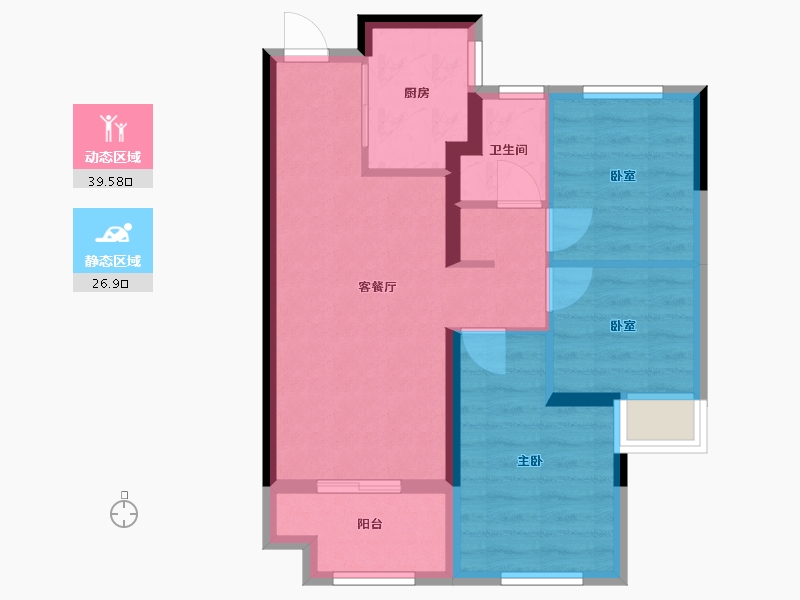 福建省-漳州市-厦一城悦市集-58.60-户型库-动静分区