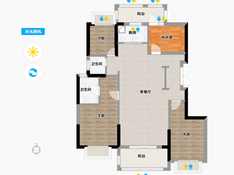 福建省-泉州市-禹洲城市广场-92.80-户型库-采光通风