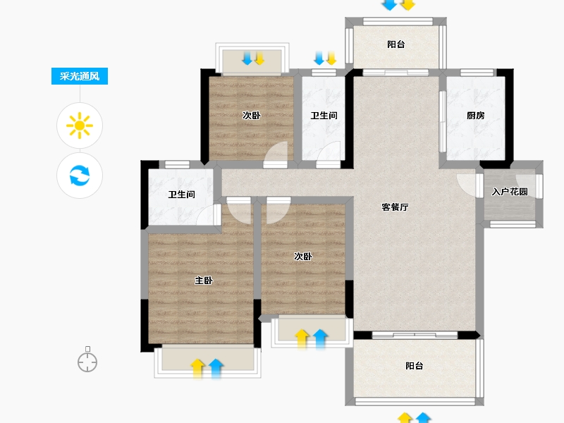 广东省-河源市-颐和花园-101.08-户型库-采光通风