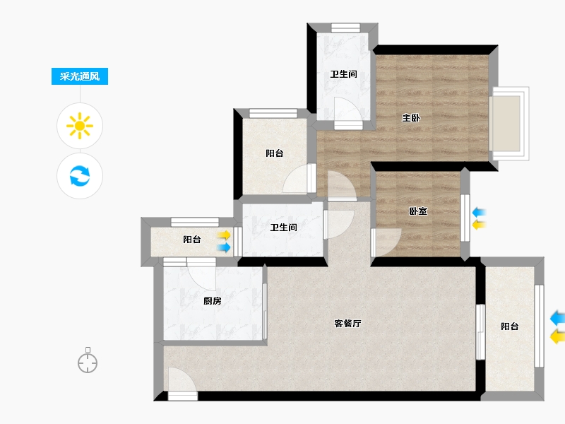 广东省-深圳市-壹成中心-二区-75.20-户型库-采光通风