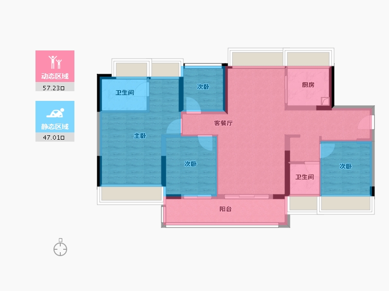 广东省-广州市-越秀明珠天悦江湾-92.00-户型库-动静分区