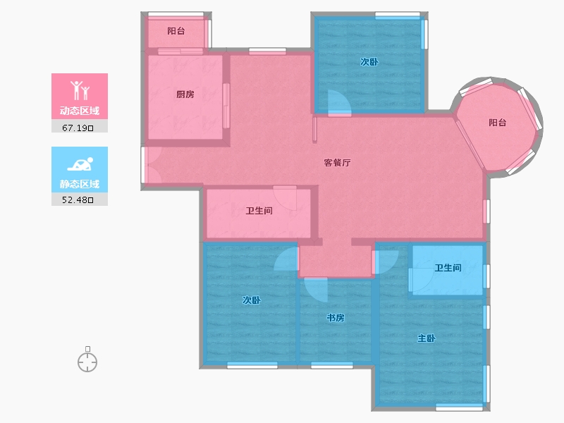 北京-北京市-绿港家园-一区-118.40-户型库-动静分区