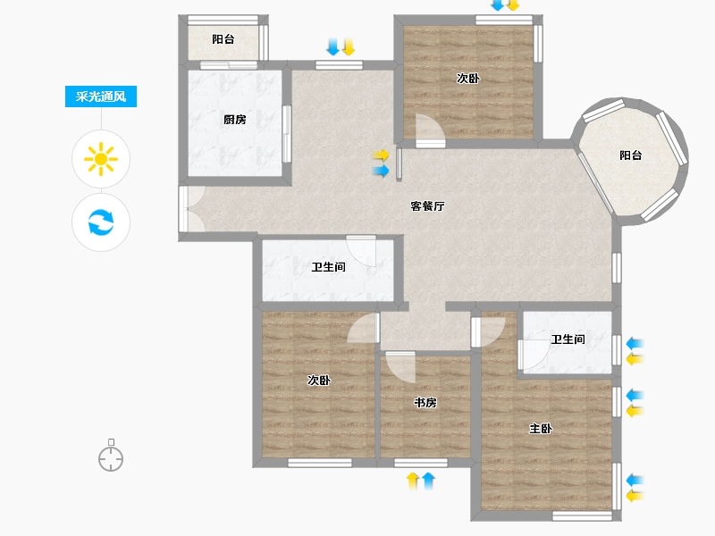 北京-北京市-绿港家园-一区-118.40-户型库-采光通风