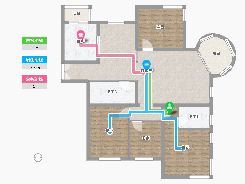 北京-北京市-绿港家园-一区-118.40-户型库-动静线