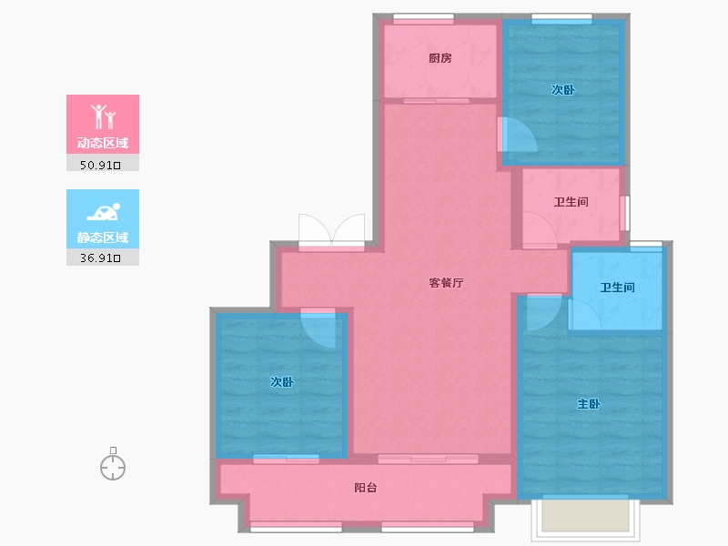 山西省-吕梁市-昌瑞汾州府-97.60-户型库-动静分区