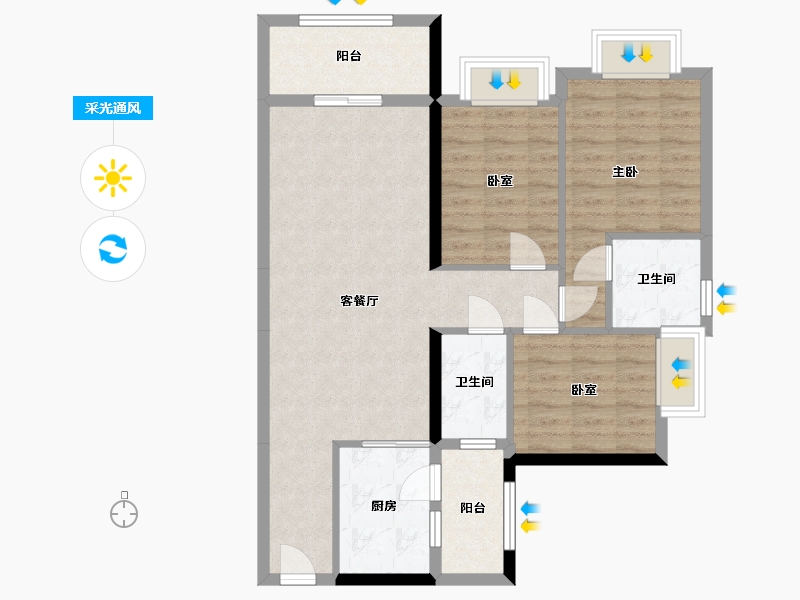 广西壮族自治区-河池市-河池澳门国际城-88.00-户型库-采光通风