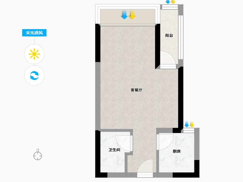 河南省-郑州市-名门翠园-56.00-户型库-采光通风