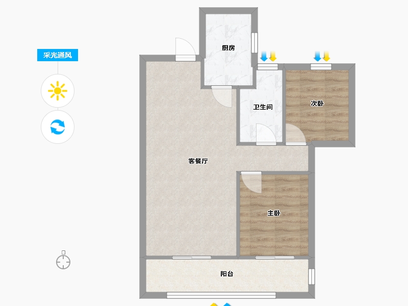 江苏省-常州市-新城樾府-60.00-户型库-采光通风