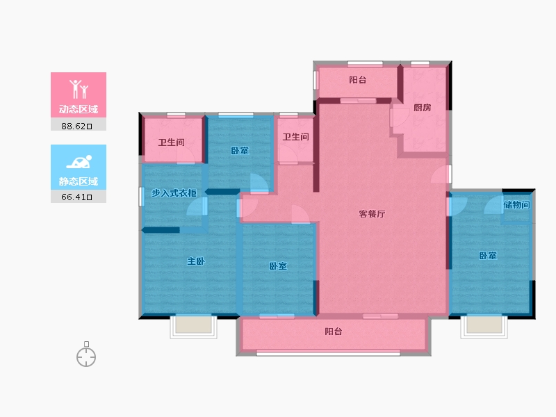 江苏省-苏州市-千灯御花园三期-148.15-户型库-动静分区