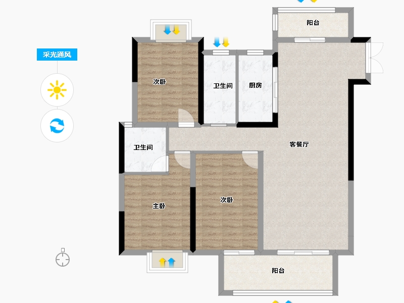 湖北省-黄冈市-广济府玉林苑-112.00-户型库-采光通风