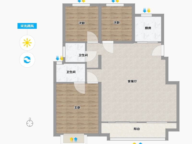 河北省-邯郸市-云樾天著-100.00-户型库-采光通风