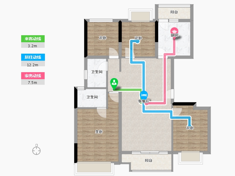 广东省-江门市-大华博富御潭江-101.26-户型库-动静线