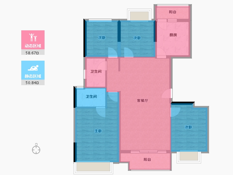 广东省-江门市-大华博富御潭江-101.26-户型库-动静分区