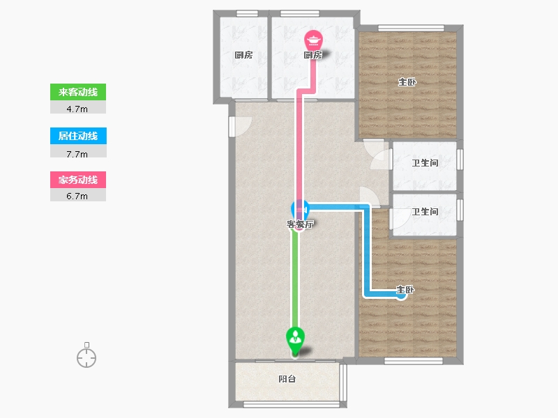 浙江省-杭州市-华鸿江山一号-111.62-户型库-动静线