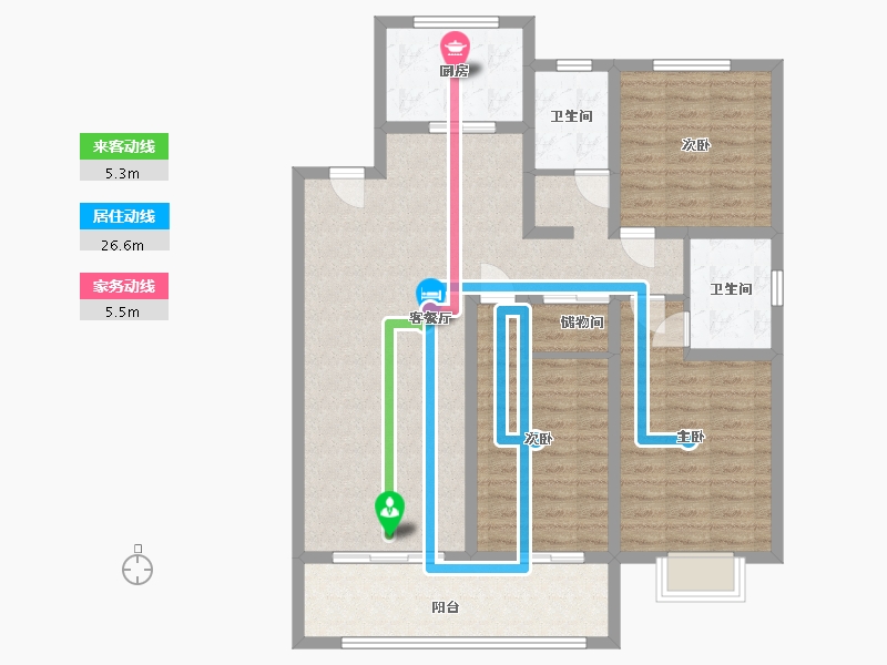 山东省-菏泽市-将军苑-108.80-户型库-动静线