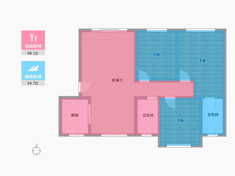 四川省-宜宾市-丽雅天宸-74.40-户型库-动静分区