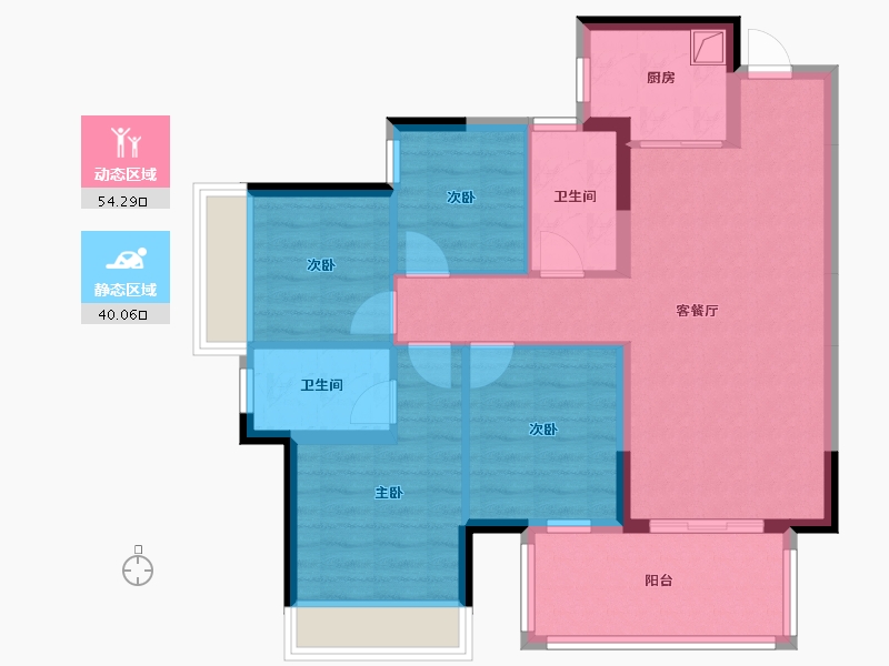 广西壮族自治区-南宁市-五象江湾-84.80-户型库-动静分区