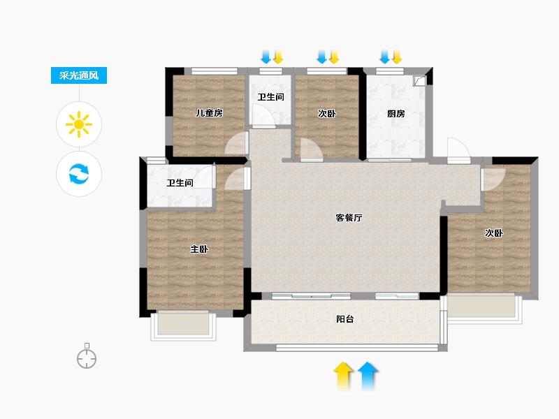 四川省-成都市-海伦堡-99.00-户型库-采光通风