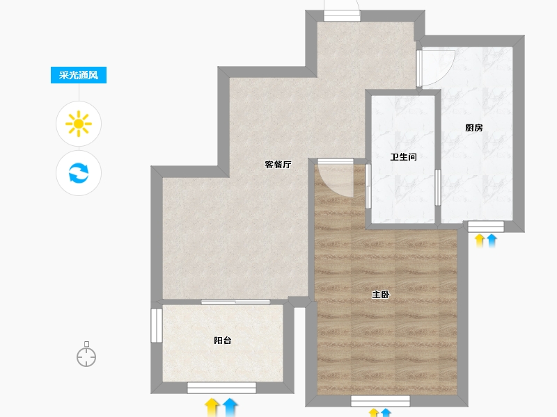 上海-上海市-汇福家园吉祥里-46.60-户型库-采光通风