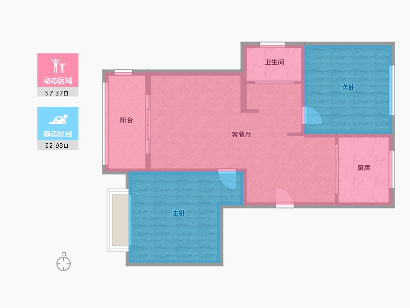 江苏省-南通市-南郊家园-112.00-户型库-动静分区