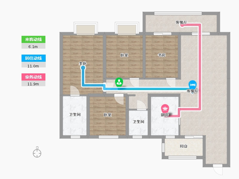 湖北省-武汉市-远洋东方境世界观-124.08-户型库-动静线