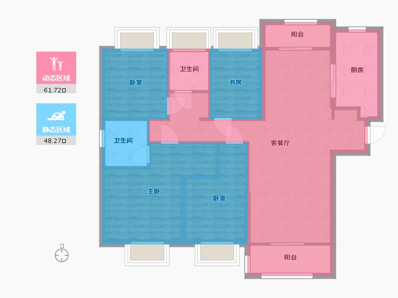 湖北省-武汉市-中粮光谷祥云-103.20-户型库-动静分区