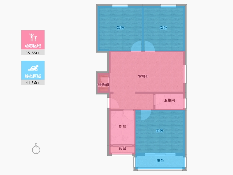 北京-北京市-同华园-81.39-户型库-动静分区