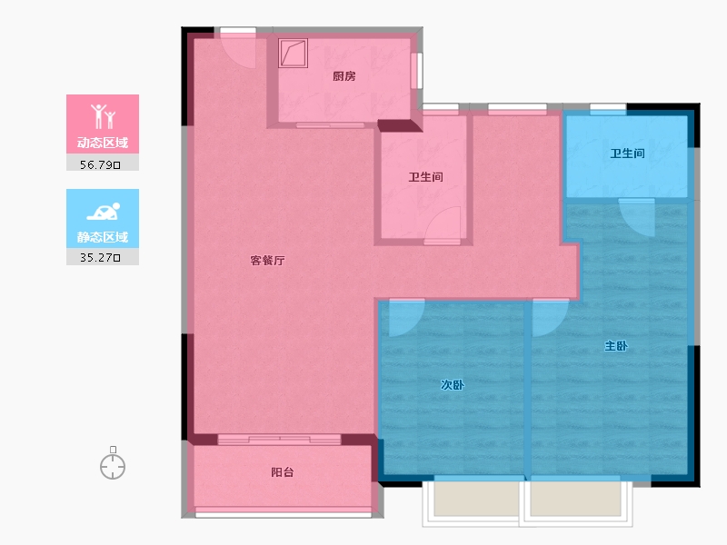 浙江省-金华市-绣川府-83.20-户型库-动静分区