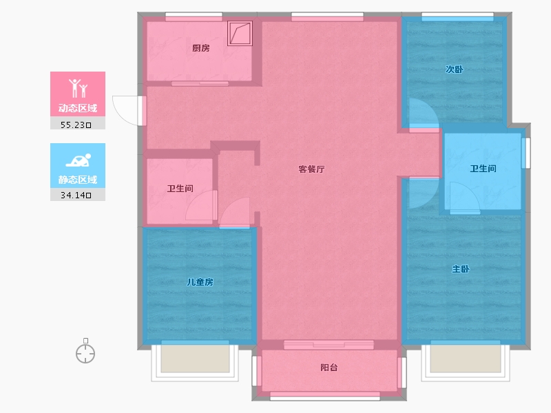 河北省-保定市-锦池佳苑-96.00-户型库-动静分区