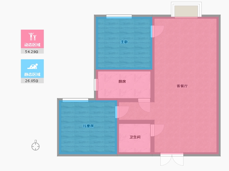 青海省-西宁市-湟源金水豪庭-72.00-户型库-动静分区