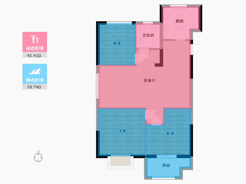 浙江省-宁波市-香麓湾-74.00-户型库-动静分区