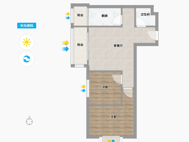 河北省-廊坊市-福成6期-58.40-户型库-采光通风