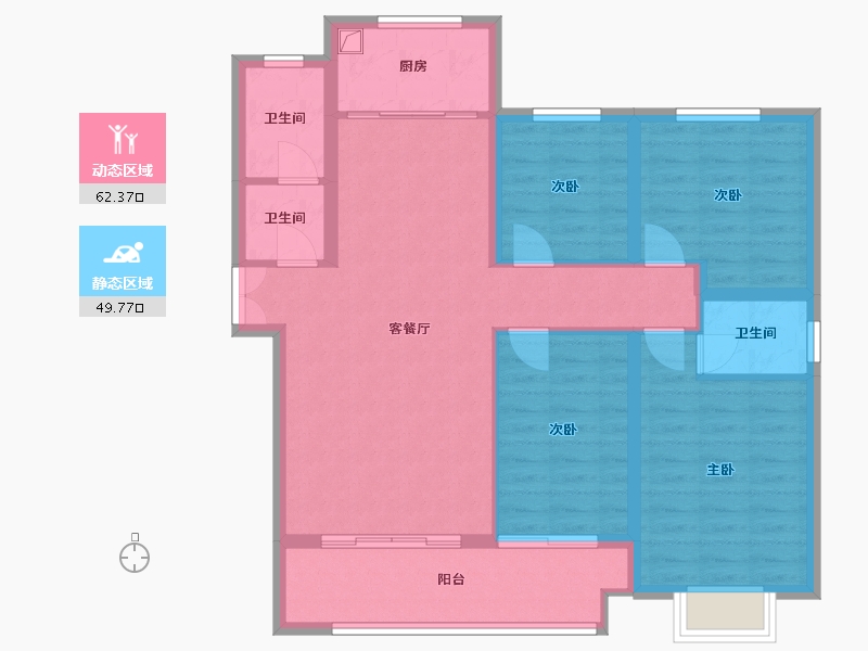 山东省-临沂市-东蒙新天地-113.00-户型库-动静分区