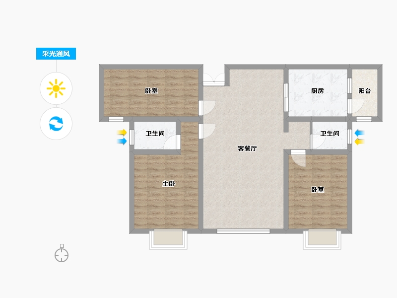 云南省-西双版纳傣族自治州-时代首府-102.34-户型库-采光通风