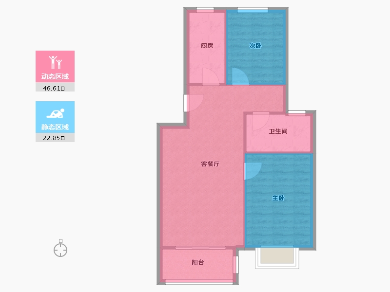 山东省-青岛市-东于家河-65.15-户型库-动静分区