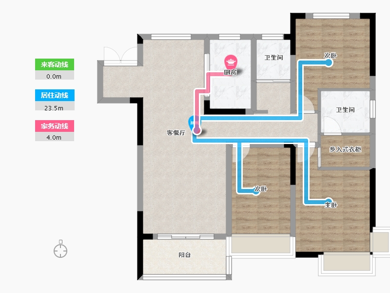 河南省-许昌市-恒达滨河府-107.44-户型库-动静线