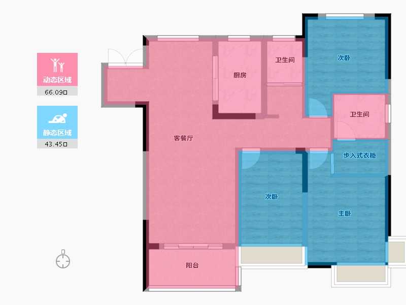 河南省-许昌市-恒达滨河府-107.44-户型库-动静分区