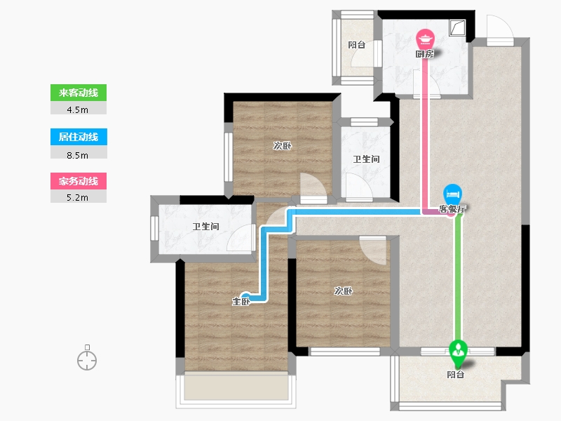 广西壮族自治区-南宁市-绿地东盟国际城-85.00-户型库-动静线