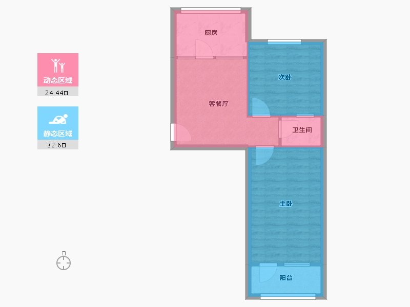 陕西省-西安市-西安市公共交通总公司第六分公司家属院-65.00-户型库-动静分区