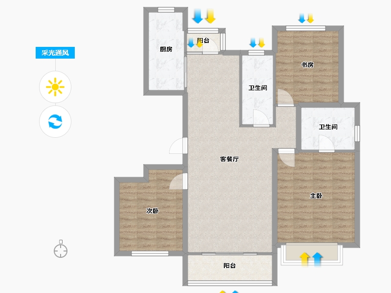 上海-上海市-御澜雅苑-112.00-户型库-采光通风