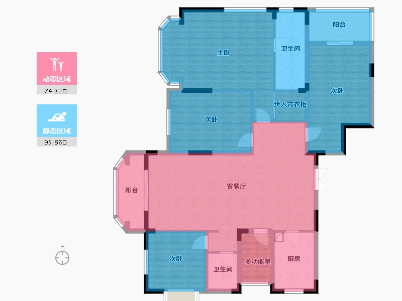 湖南省-长沙市-绿地海外滩-128.73-户型库-动静分区