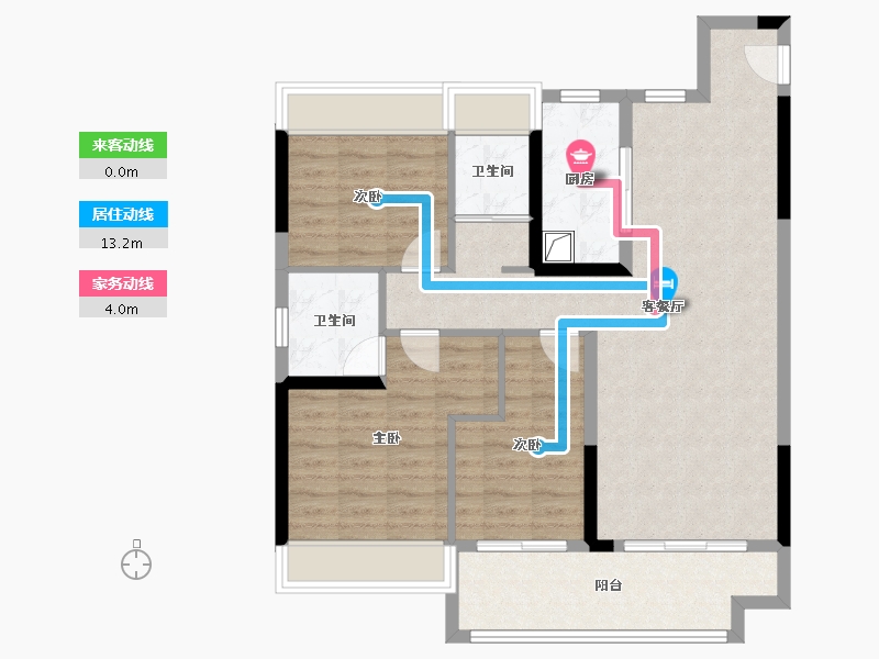 湖北省-荆州市-碧桂园央玺-98.40-户型库-动静线