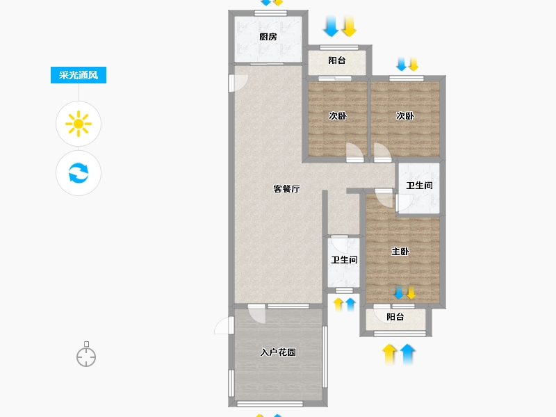 河北省-石家庄市-国仕山-122.40-户型库-采光通风