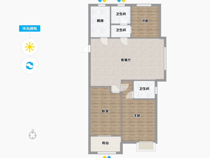 江苏省-常州市-百馨西苑-102.40-户型库-采光通风