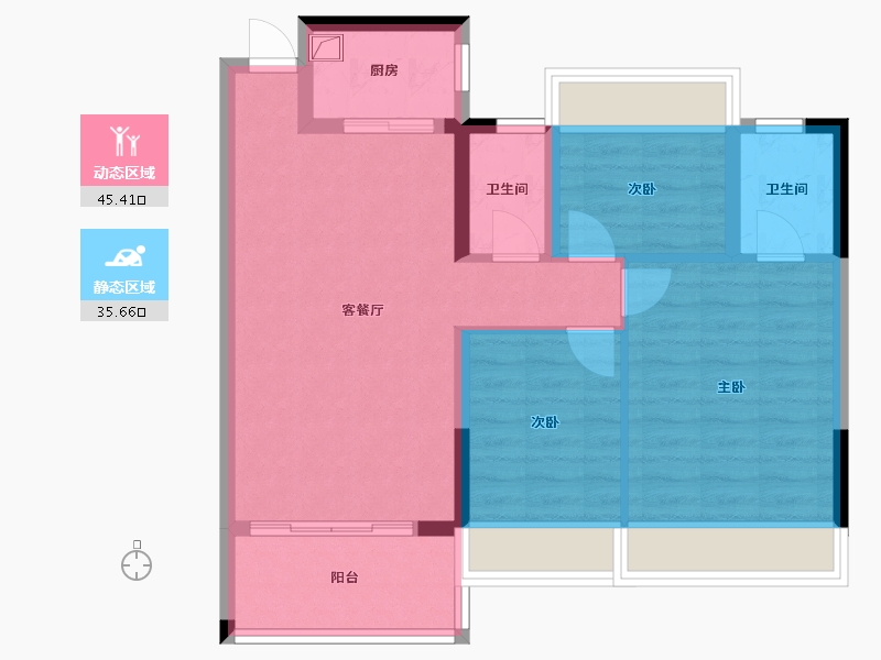 广东省-阳江市-阳豪花园-90.00-户型库-动静分区